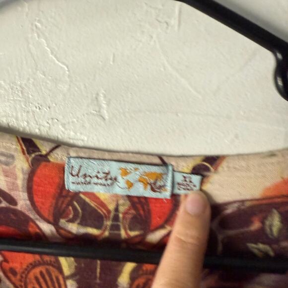 Unity Worldwear Butterfly Boho Tunic Top XL Y2K Festival Hippie Style - Picture 4 of 8